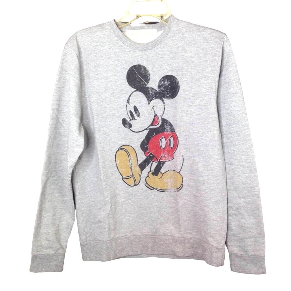 Disney Ink & Paint  Topman Mickey Mouse Long Sleeve Sweatshirt Gray Small